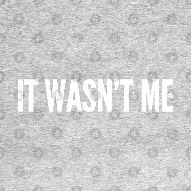 It Wasn't Me - Funny Slogan Witty Deny Joke Statement by sillyslogans